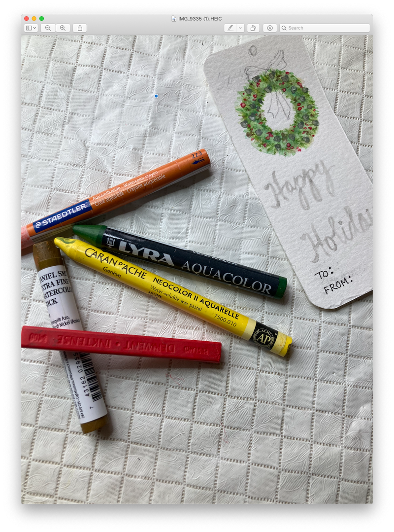 12.12.2024 Introduction to Watercolor Crayons with Holiday Gift Tags