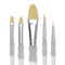 Royal Brush Soft Grip Gold Taklon Brush Starter Set Short Handle 5pc brushes close up