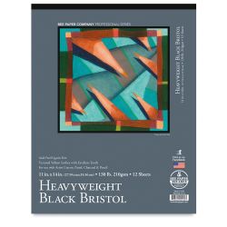 Bee Paper Heavyweight Black Bristol Pad 11"x14" 12sh 130lbs