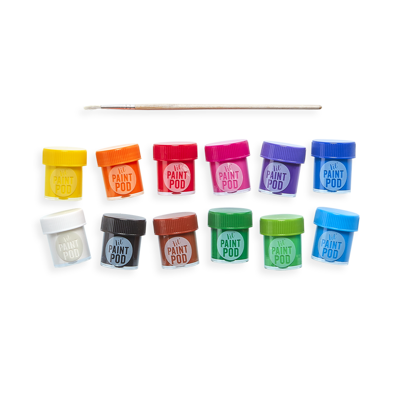 Ooly Lil" Paint Pods Washable Poster Paint Set with Brush 12pc
