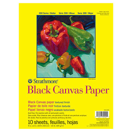 Strathmore Canvas 300 Black 12X16 10Sh Pd