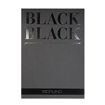 Fabriano Black Black Drawing Paper Pad 140lb 11.75”x 16.5” 20sh