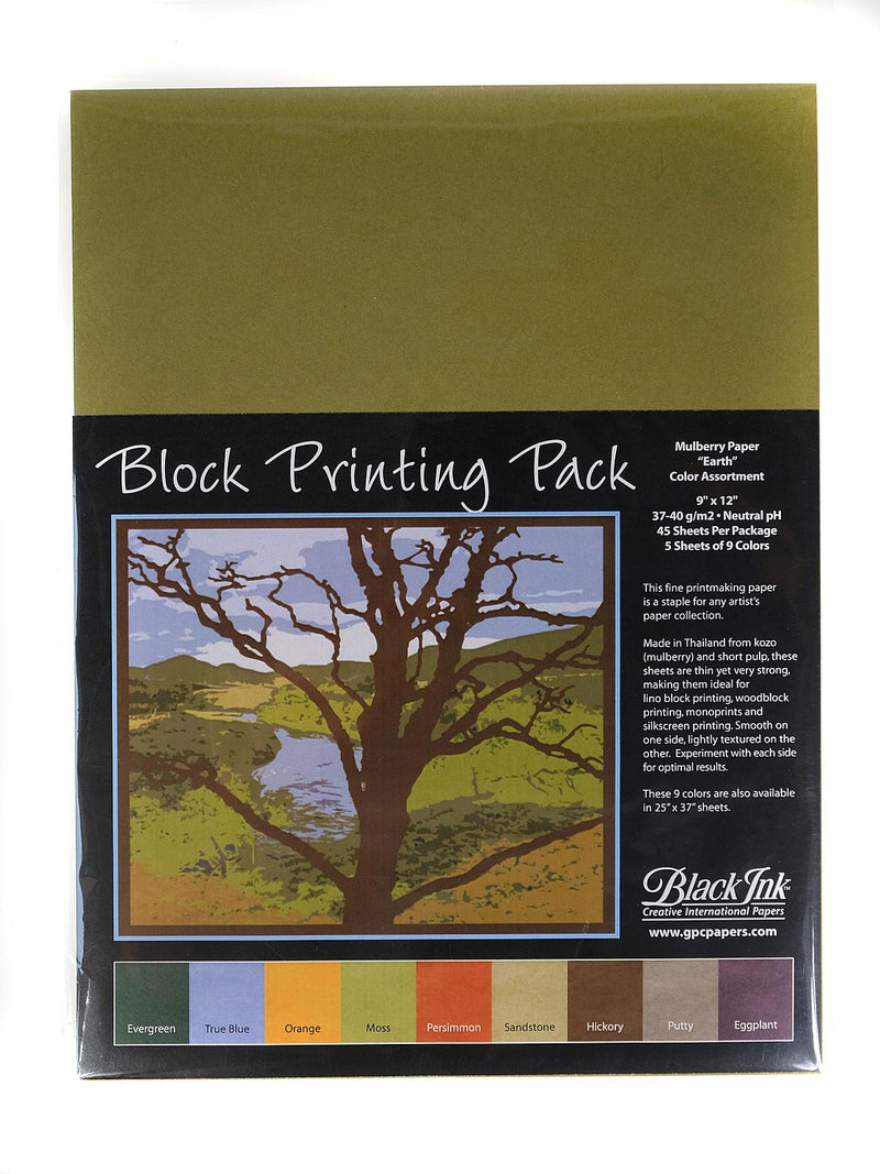 Black Ink Block Printing Pack 9x12