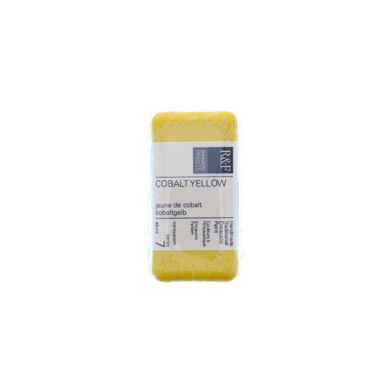 R&F Encaustic Paint Cake Cobalt Yellow 40ml Series 7