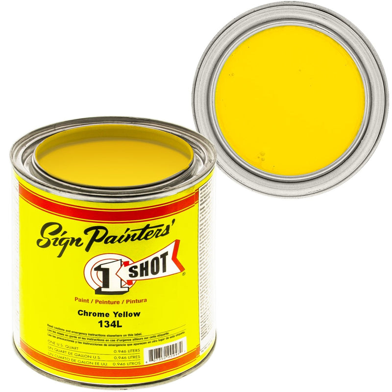 1Shot Lettering Enamel Chrome Yellow 134L 4oz - Nevada Fine Arts