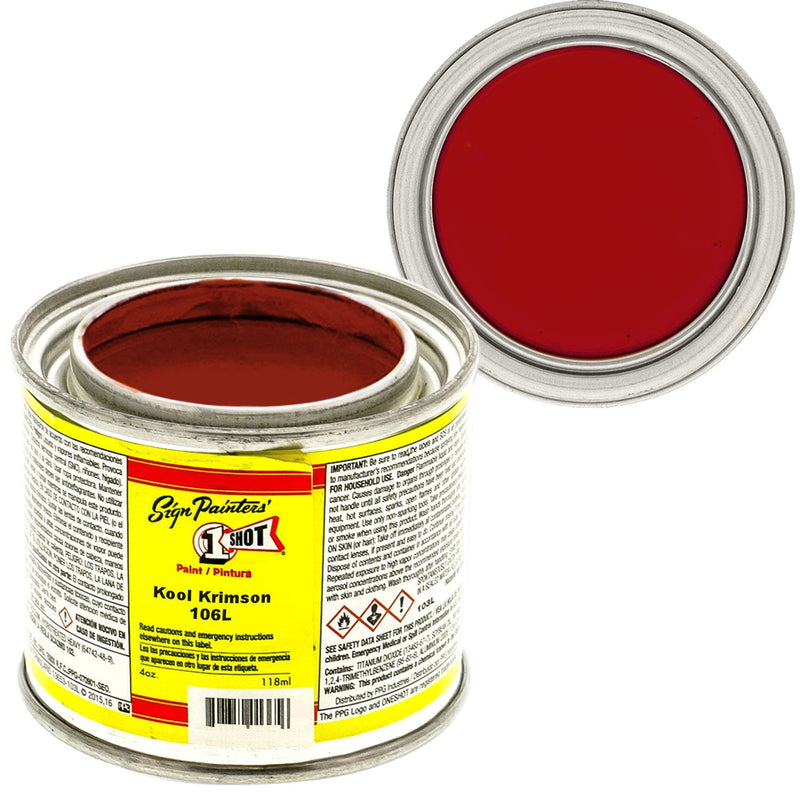 1Shot Lettering Enamel Kool Crimson 106L 4oz - Nevada Fine Arts