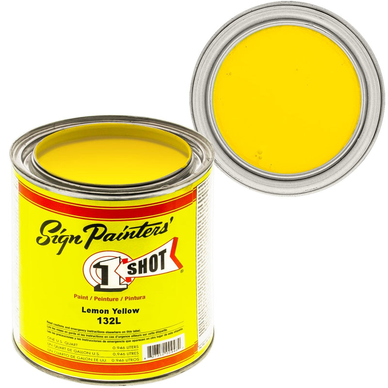 1Shot Lettering Enamel Lemon Yellow 132L 4oz - Nevada Fine Arts