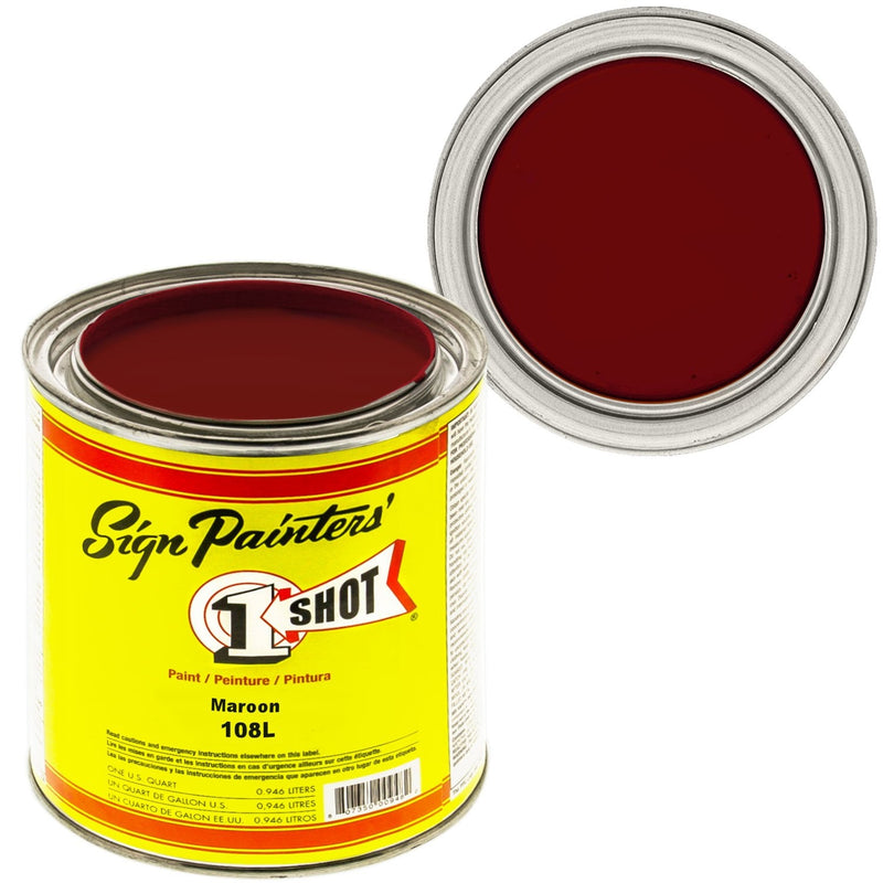 1Shot Lettering Enamel Maroon 108L/4Z 4oz - Nevada Fine Arts
