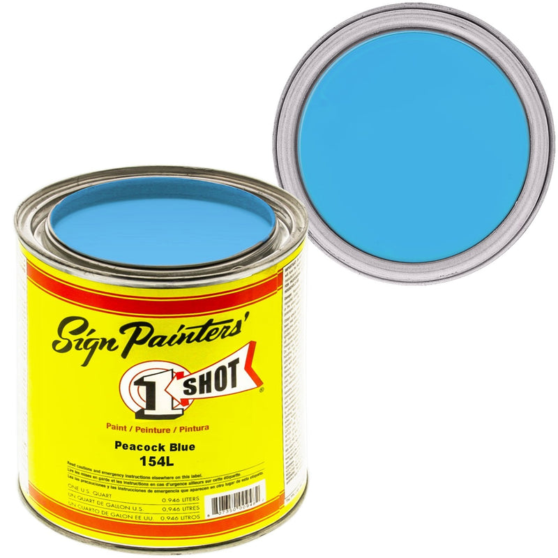 1Shot Lettering Enamel Peacock Blue 154L 4oz - Nevada Fine Arts