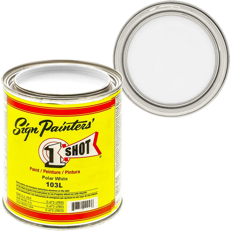 1Shot Lettering Enamel Polar White 103L 1qt - Nevada Fine Arts