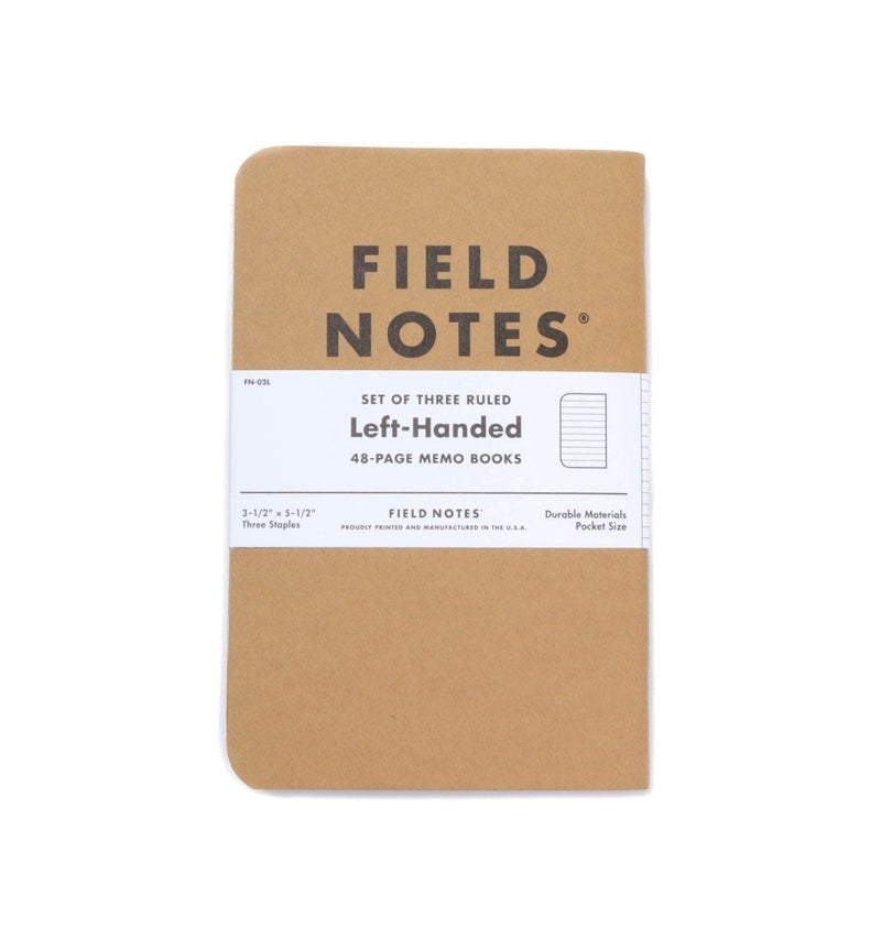 Field Original Kraft Notes Ruled Left Handed 3pk