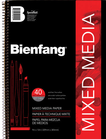Bienfang Mixed Media Pad 9”x12” 40sh Wire Bound