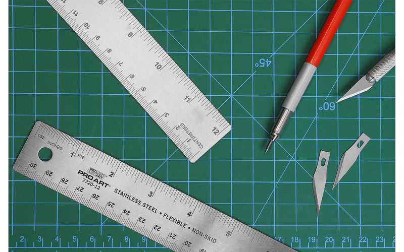 Pro Art Flexible Stainless Steel Ruler with Cork Backing 12"