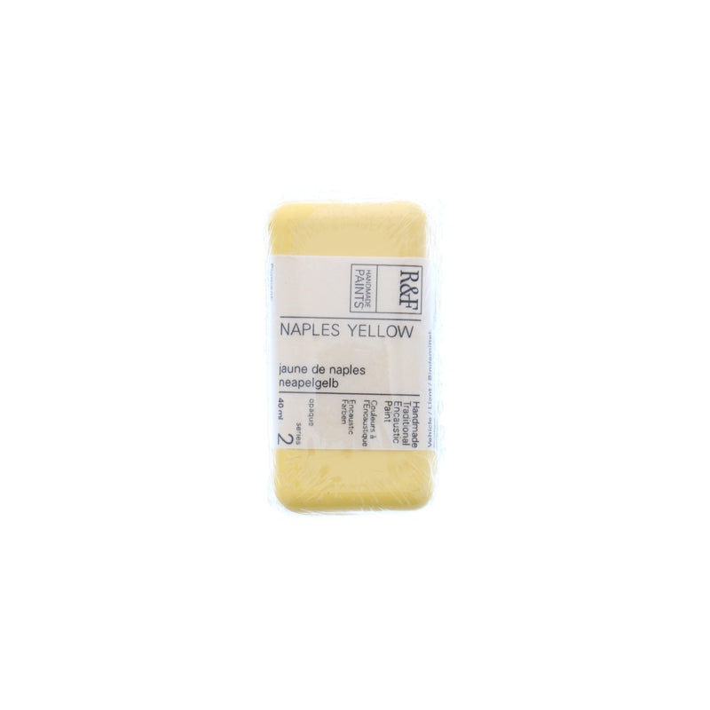 R&F Encaustic Paint Cake Naples Yellow 40ml Series 2