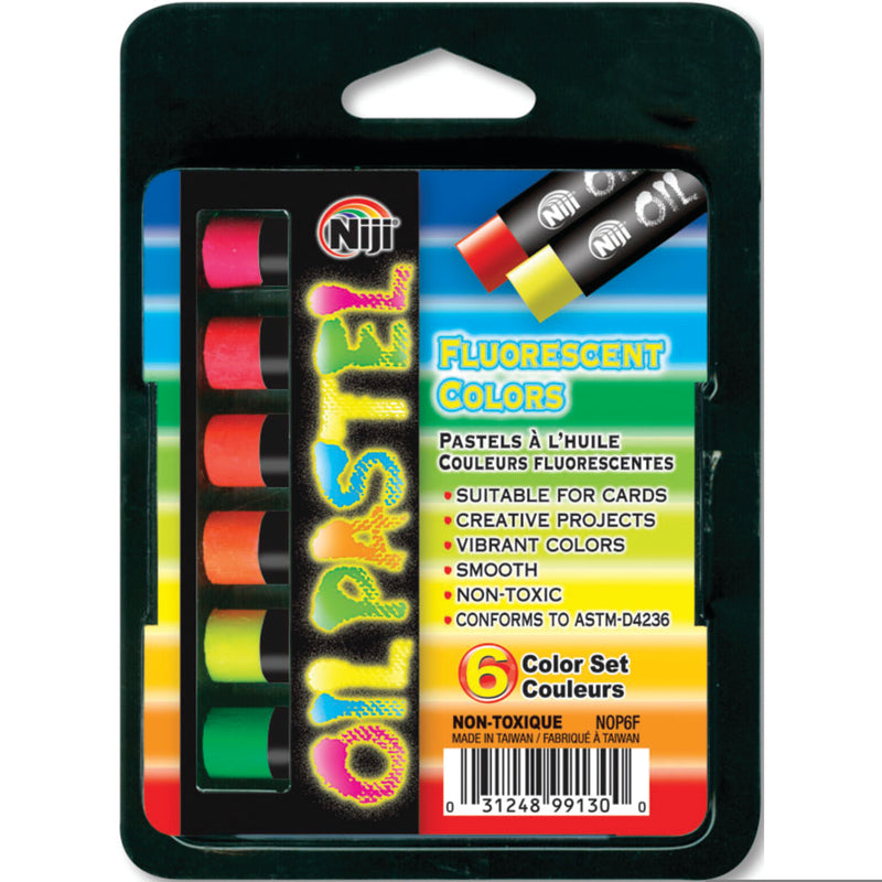 Yasutomo Niji Oil Pastels Set Fluorescent 6pk