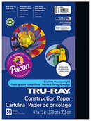 Pacon Tru-Ray Construction Paper Pack Black 9”x12” 50sh