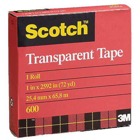 3M Transparent Tape 600 3/4x36yd - Nevada Fine Arts