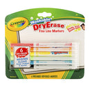 Crayola Washable Dry-Erase Fine Line Markers Assorted Colors 6pk
