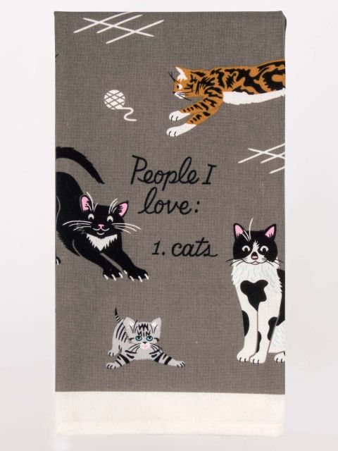 Blue Q Dish Towel People I Love: Cats