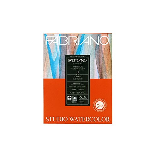 Fabriano Hot Press Watercolor Pad 9"x12" 140lb 12sht