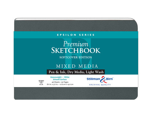 Stillman & Birn Epsilon Series Premium Softcover Mixed Media Sketchbook 8.5"x5.5" 62sh