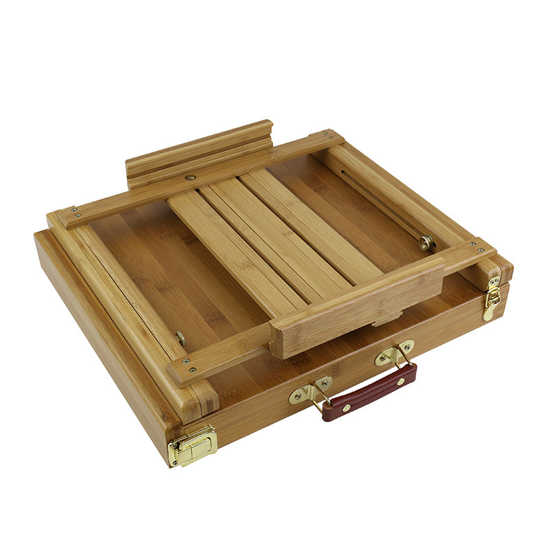 Art Alternatives Ravenna Sketch Box Table Easel Bamboo 16”x14”x5” closed