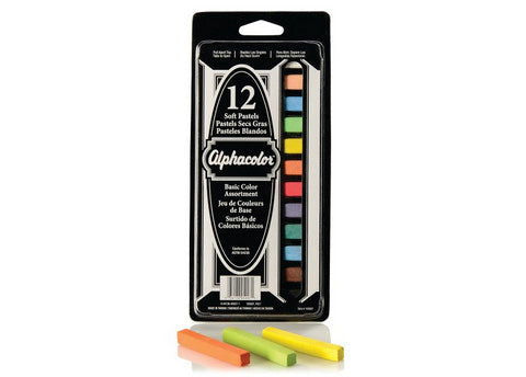 Alphacolor Soft Pastels Set Basic Colors 12pc - Nevada Fine Arts