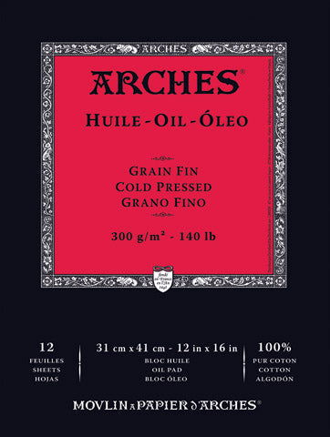 Arches 140lb Cold Press Oil Painting Pad 9X12 12sh - Nevada Fine Arts