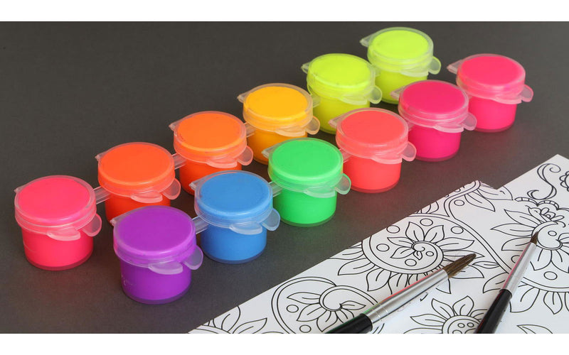 Art Advantage Acrylic Paint Pot Fluorescent 12pc - Nevada Fine Arts