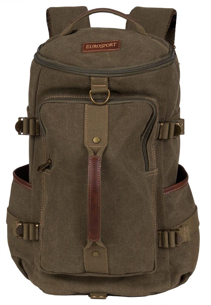 Eurosport Canvas Duffel Backpack 17x11 Olive