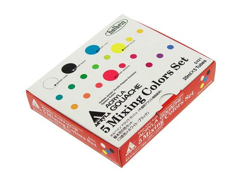 Holbein Acrylic Gouache Primary Color Mixing Set 5 Tubes