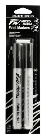 Daler Rowney FW 2-Marker 2-Nib Set 1-2mm Small Round - Nevada Fine Arts