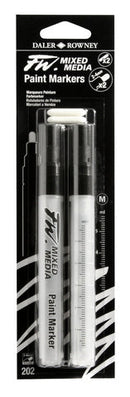 Daler Rowney FW Empty Mixed Media M 2-4 mm Round Paint Marker 2 Pk - Nevada Fine Arts