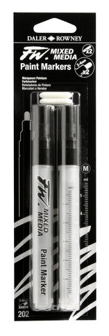 Daler Rowney FW Empty Mixed Media M 2-4 mm Round Paint Marker 2 Pk - Nevada Fine Arts