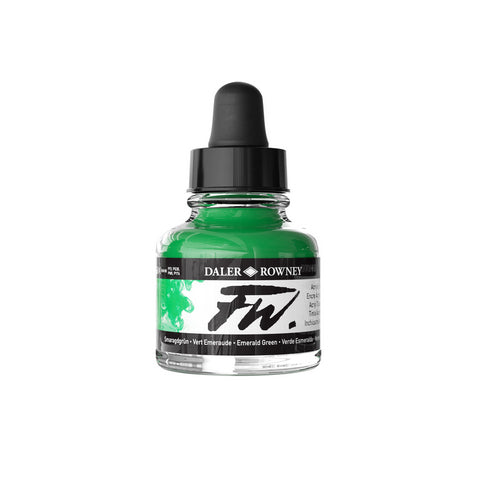Daler Rowney FW Liquid Acrylic Ink Emerald Green 1oz - Nevada Fine Arts