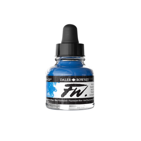 Daler Rowney FW Liquid Acrylic Ink Fluorescent Blue 1oz - Nevada Fine Arts