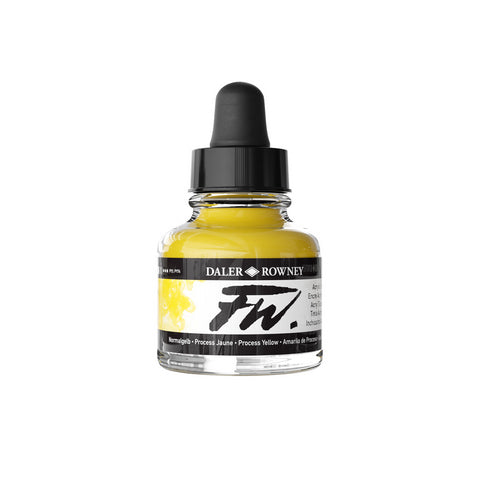 Daler Rowney FW Liquid Acrylic Ink Process Yellow 1oz - Nevada Fine Arts