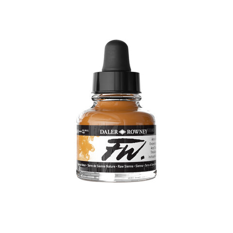 Daler Rowney FW Liquid Acrylic Ink Raw Sienna 1oz - Nevada Fine Arts