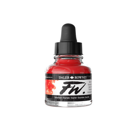 Daler Rowney FW Liquid Acrylic Ink Scarlet 1oz - Nevada Fine Arts