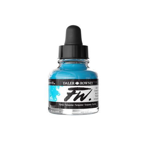 Daler Rowney FW Liquid Acrylic Ink Turquoise 1oz - Nevada Fine Arts