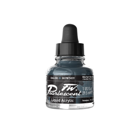 Daler Rowney FW Pearlescent Liquid Acrylic Ink White Pearl 1oz - Nevada Fine Arts