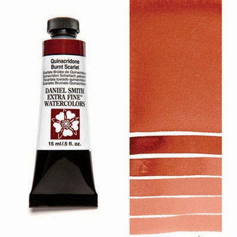 Daniel Smith Extra Fine Watercolor Paint Quinacridone Burnt Scarlet 15ml - Nevada Fine Arts