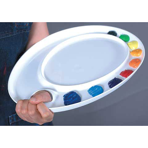 Martin Universal Mijello XL Ellipse Palette Plastic White 17”x12.375”