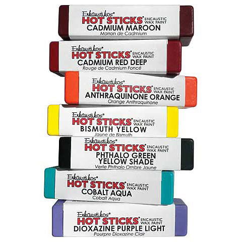 Enkaustikos Hot Sticks Encaustic Wax Paint Stick Bohemian Green Earth 13ml - Nevada Fine Arts