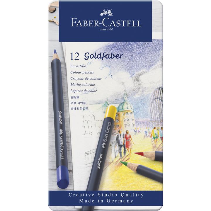 Faber-Castell Goldfaber Colored Pencils Set Assorted Colors 12pc Tin - Nevada Fine Arts