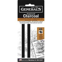 Generals Compressed Charcoal 4B Medium 2pk - Nevada Fine Arts