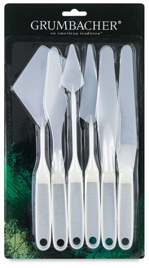 Grumbacher Palette Knife Set White Plastic 6pk - Nevada Fine Arts