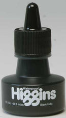 Higgins Pigmented Waterproof Drawing Ink Black India 1oz - Nevada Fine Arts