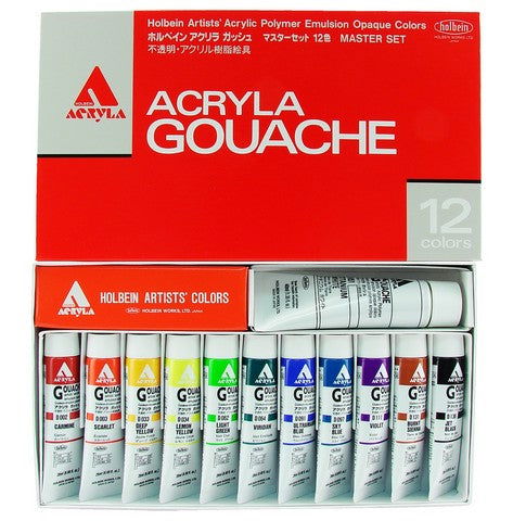Holbein Acryla Gouache Master Set 20ml 12pc - Nevada Fine Arts