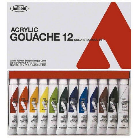 Holbein Acryla Gouache School Set 12ml 12pc - Nevada Fine Arts